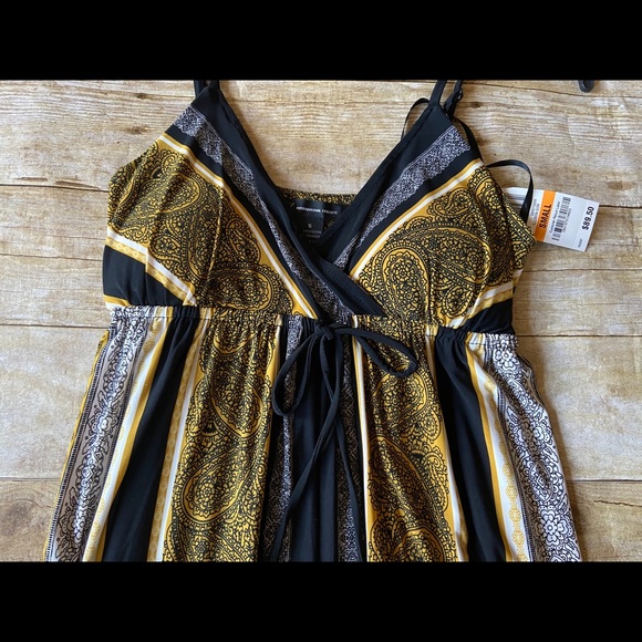 INC black yellow & white maxi dress - Picture 4 of 7